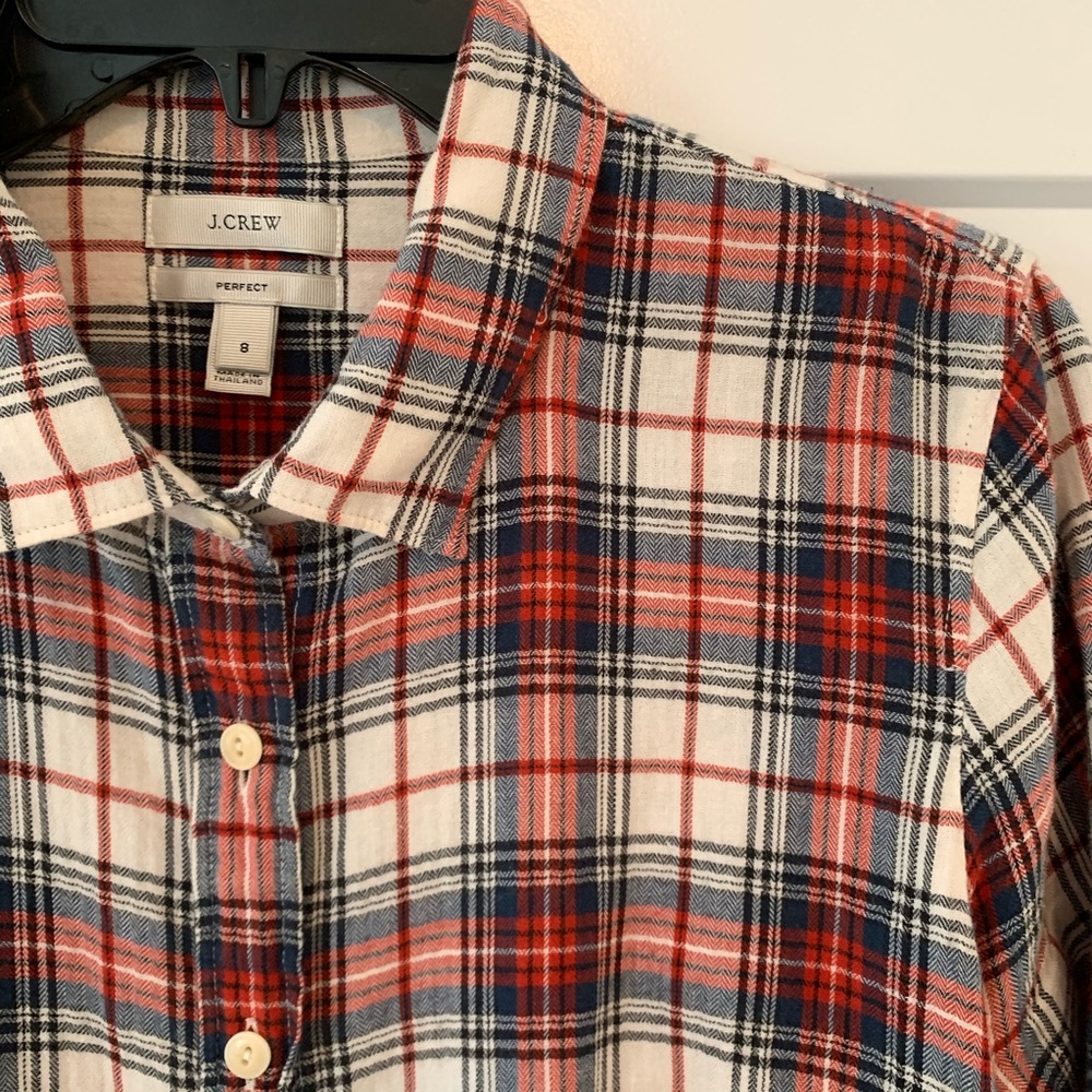 Jcrew perfect button down in tartan plaid